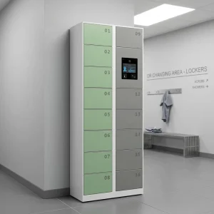 Intelligent Modern Hospital Operating Room Shoe Storage Cabinet 16 Pair Capacity 4 Door Electrolytic Steel Construction