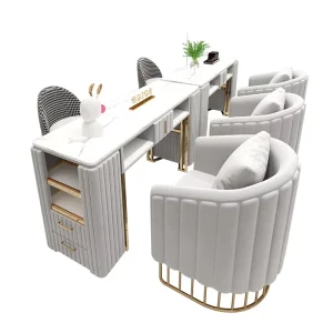 Interior Design Beauty Salon Nail Equipment Light Luxury Professional Manicure Table and Chair Set