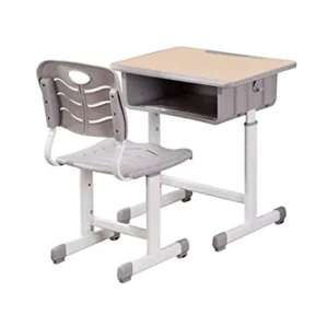 International School Height Adjustable School Desk and Chair Set Single Seat Desk and Chair Popular Ergonomics Desk and Chair