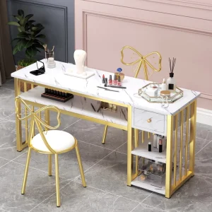 Internet Celebrity Nail Table Economical Nail Shop Table and Chair Set Japanese Light Luxury Double Nail Table