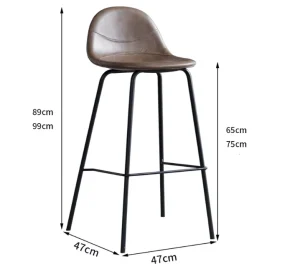 Iron Bar Stool Light Luxury Bar Chair High Chair Cafe Leather Back Bar Stool
