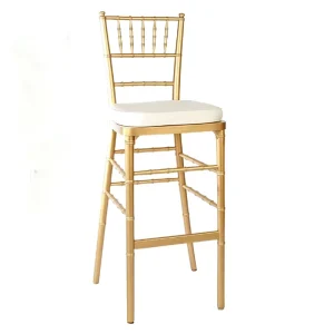 Iron Chiavari High Back Bar Stool Metal Cocktail Table Chairs for Home Bar Hotel Dining Outdoor Banquets Versatile