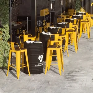Iron Industrial Bar Furniture Table Chair Set Wall Mounted Commercial Outdoor Water Resistant for Cafes Milk Tea Shops Hotel
