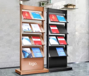 Iron Magazine Rack Floor Magazine Display Stand Magazine Poster Display Book Stand for Reading Office Sales