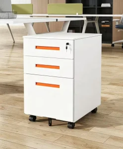 Iron Mobile Filing Cabinet with 3 Drawers Lockable Space Saving Modern Design for Home Office Office School & Gym Use