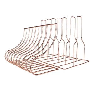 Iron Wire Book Stand Magazine Storage Rack Metal Bookends Modern Metal Desk Book Holder for Office Home Decoration