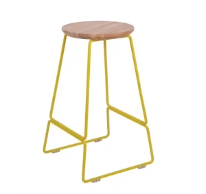 Iron Wire Wooden Bar Chair Stool