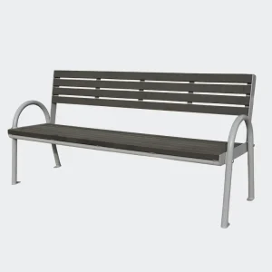 Iron Wooden Long Seating Bench