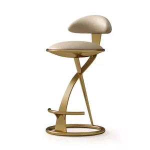 Italian Design Bar Stools Metal Bar Chairs with Backrest Modern Vintage Seating for Home Outdoor Hotel Use
