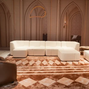 Italian Design Light Luxury Velvet Fabric Sofa Sets Living Room Furniture Modern Modular Sectional Sofa Couch for High-end Villa