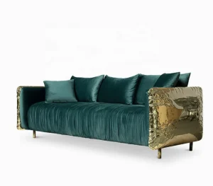 Italian Design Luxury Living Room Furniture Fabric Couch Sofa Set Furniture Sectional Gold Sofa