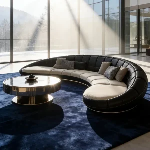 Italian Design Semi Circular Sectional Sofa Curved Sofa Custom Velvet Office Lounge Negotiation Area Villa Furniture