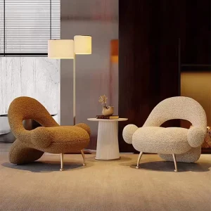 Italian Designer Single Leisure Chair for Living Room Small Apartment Balcony Beauty Salon Hostel Hotel Reception for Waiting
