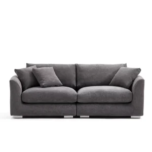 Italian Gray Furniture Minimalist Cloud Soft Lounge Sofa Fabric Modular Office Sectional Sofa