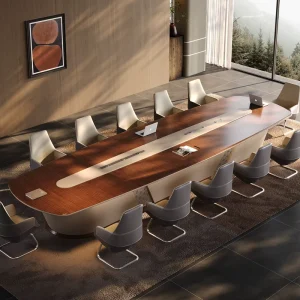 Italian High end Large Modular Extendable Conference Table Modern Light Luxury E0 Grade MDF Enterprise Conference School Dining