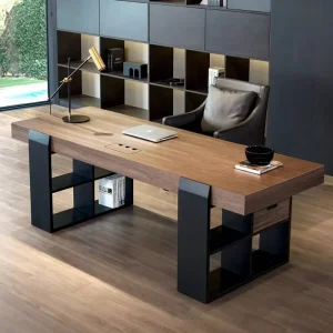 Italian Large Writing Desk Minimalist Modern Home Study Computer Desk Light Luxury Office Desk with Durable Feature