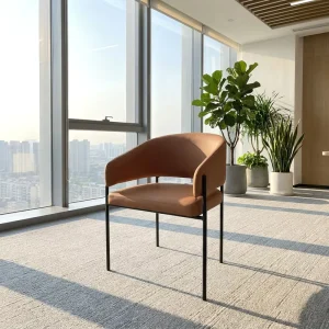 Italian Light Luxury Dining Chairs Hotel Project Model Room Upholstered Chairs with Backrest Armrest Negotiation Chair