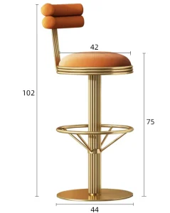 Italian Light Luxury European Design Modern Simple Commercial Use Sponge Bar Chair Cafe High Stool