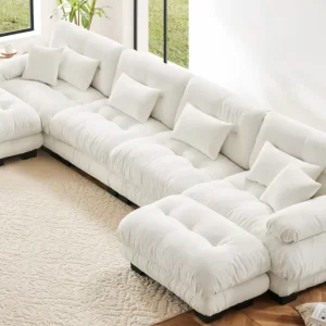 Italian Light Luxury Fabric Footstool Long Sofa Stool Flannel Upholstery Removable Washable for Living Room