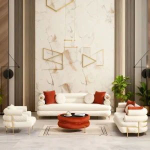 Italian Light Luxury Fabric Sofa Set Modern Simple Luxury Villa Living Room Sofas for Hotel Apartment Living Room Furniture