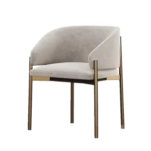 Italian Light Luxury Hotel Restaurant Cafe Furniture Stainless Steel Dining Chairs