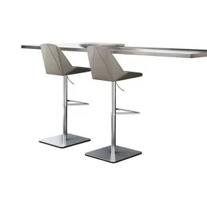 Italian Light Luxury Stainless Steel Bar Stool Adjustable Height Rotatable Modern Simple Backrest Home