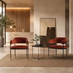 Italian Light Luxury Upholstered Leisure Chair Commercial Reception Armchair for Hotel Salon Sales Office Front Desk Restaurant