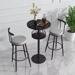Italian Luxury Adjustable Bar Stool High Chair Modern Home Bar Commercial Use Metal Frame