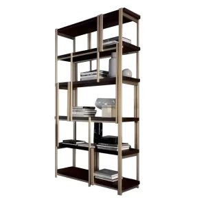 Italian Luxury Bookshelf Modern Designer Stainless Steel Display Shelf Multi-layer Storage Rack for Villa Mansion Office Project