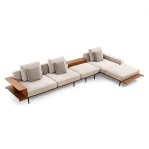 Italian Luxury Design Furniture Post Modern Genuine Leather L Shaped Sofa Bed Set for Living Room
