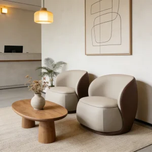 Italian Luxury Executive Office Sofa for Workspace and Lobby Waiting Areas