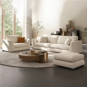 Italian Luxury Hotel Furniture Cloud Modular Sofas Set 1-3 Seater Fabric Sponge Filled Living Room Sofa