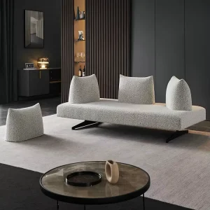 Italian Luxury Modern Chesterfield Double Seat and Three Seat Fabric Sofa Set for Apartment Hotel Home
