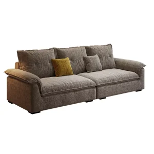 Italian Minimalism One Seat Velvet Sofa for Small Apartment Living Room Fleece Straight Shape Adaptable Cloud Design