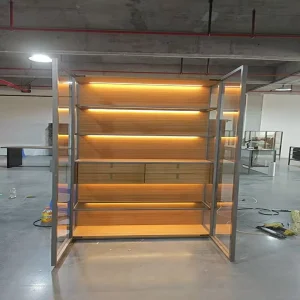 Italian Minimalist Aircraft Cabinet Tempered Glass Light Luxury Storage Display Cabinet