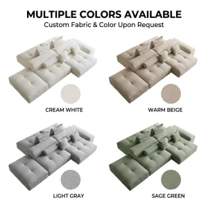 Italian Minimalist Double-sided Modular Sofa Large and Small Apartment Type Living Room Creamy-style Sectional Sofa
