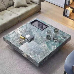 Italian Minimalist Luxury Boteco Venetian Brown Marble Stone Slab Square Floating Home Furniture