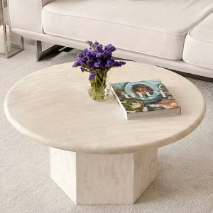 Italian Minimalist Marble Low Table Household Circular Coffee Table