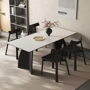 Italian Minimalist Marble Top Non Foldable Rectangular Disassembly Mail Packing Dining Table for Hotel Small Apartment Use