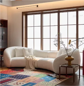 Italian Minimalist Rome Fabric Sofa Set Curved Irregular Design High-End New Style for Villa Apartment & Hotel Living Rooms