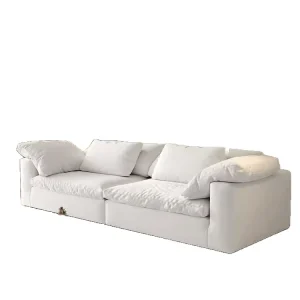 Italian Minimalist Sectional Set Solid Wood Frame Flannel Cover Square Module Cloud Sofa Storage Space Vacuum Living Room