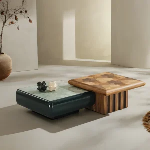 Italian Minimalist Square Marble Coffee Table Set Eco Friendly Customizable Modern Simple Living Room Furniture