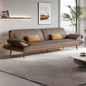 Italian Minimalist Wooden Modern Light Luxury Sofa