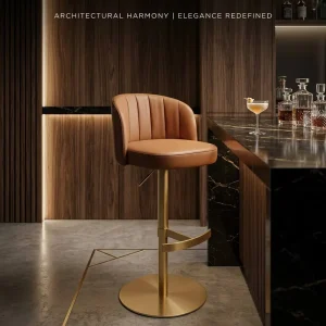 Italian Modern Home Bar Stools Lift Rotating High Chairs with Back Rest for Hotel Home Cafes Bar Counters