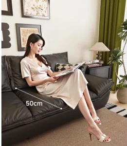 Italian Modern Leather Sofa Bed Three Person for Apartment Hotel Hospital Living Room Small Unit