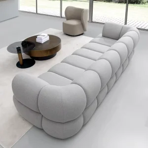 Italian Modern Luxury Hotel Furniture Three Seats Comfortable Modular Minimalist Sofas for Hotel Lobby