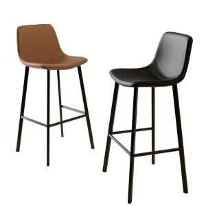 Italian Modern Minimalist Light Luxury Metal Frame Bar Stool with Backrest Commercial & Home Use Disassembly Bar Furniture