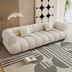 Italian Modern Style Luxury Apartment Hotel Living Room Furniture Sofa Set Seater Sofa White Velvet Modern Sofa Couch