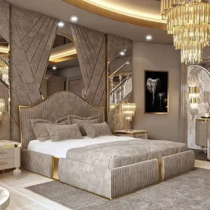 Italian Queen Bed Set Furniture Bedroom Luxury Italian Hotel Beds Luxury King Size Bed Frame Double Size Modern