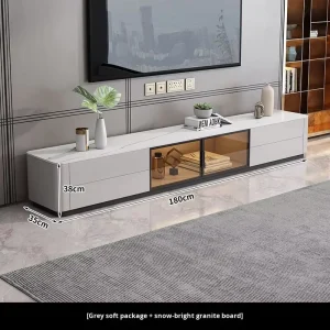 Italian Rock Panel TV Cabinet Tea Table for Modern Living Room Decoration Furniture Set